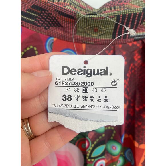 Desigual Yeila Tube Skirt With Pattern Overlayer Style 61F27D3 NEW size 38 US 4 - Picture 3 of 10
